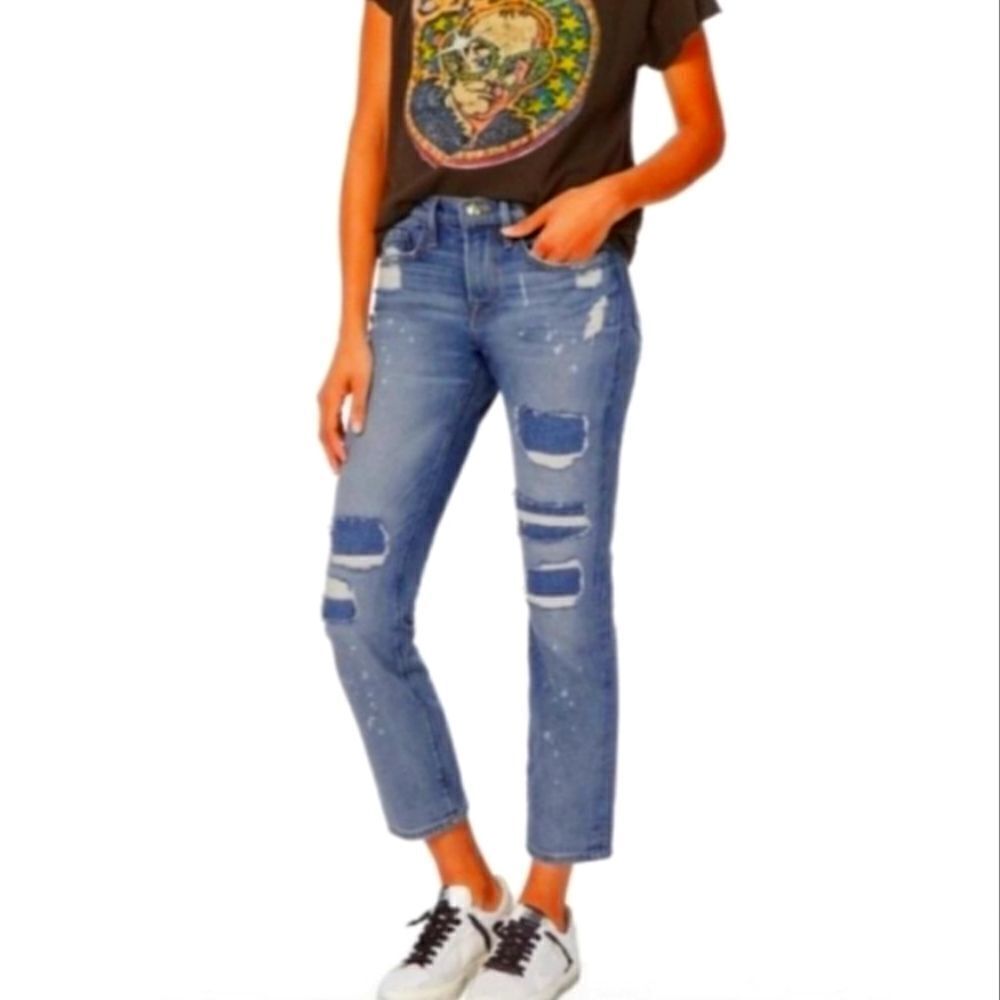 Frame Le Boy Farris distressed straight jeans, size 30